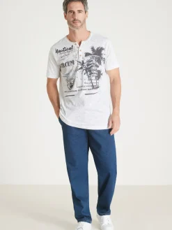 New Tee-shirt chiné motif nautique Homme T-Shirt, Polo