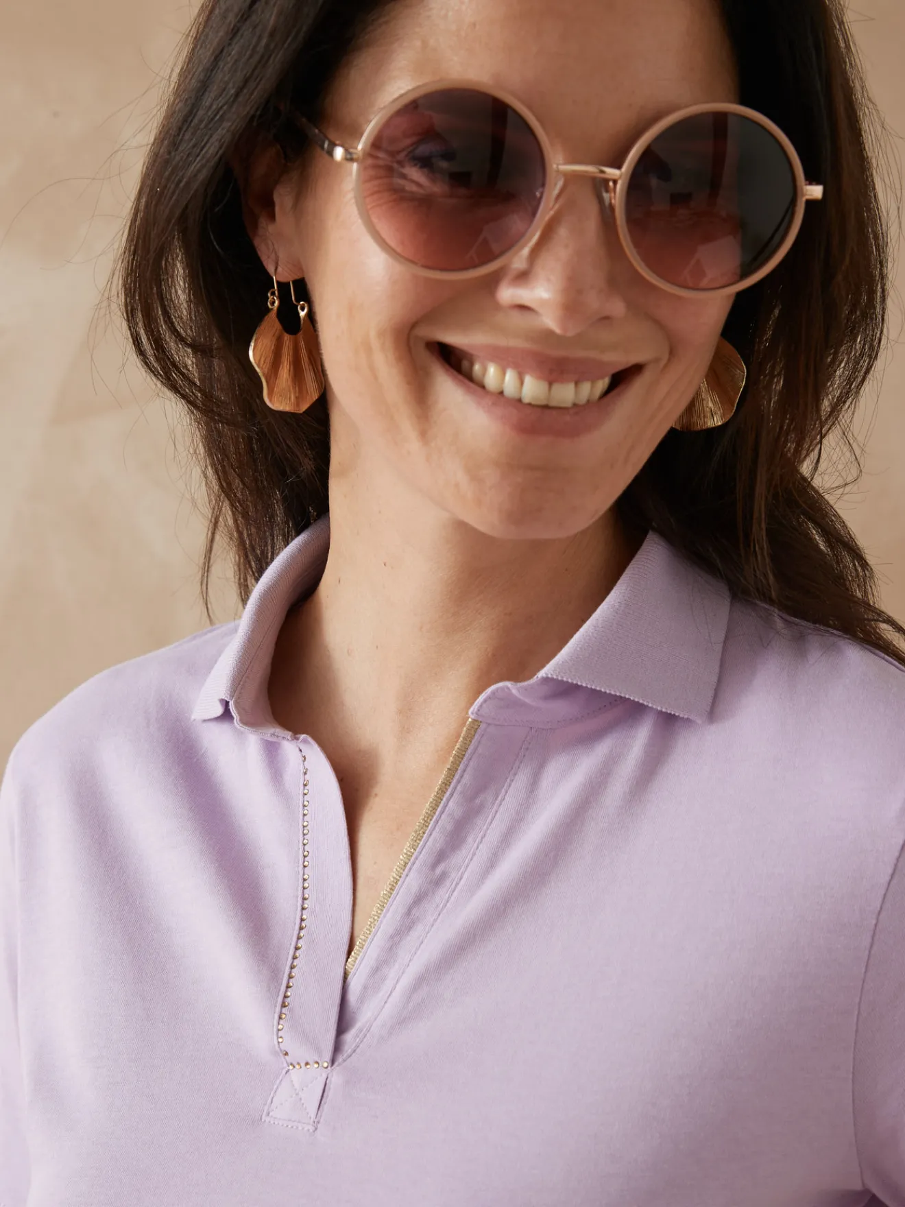 Hot Tee-shirt col polo Femme T-Shirt