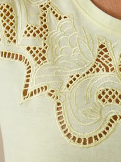 Best Tee-shirt coton à broderies ajourées Femme T-Shirt