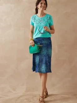 Clearance Tee-shirt coton à broderies ajourées Femme T-Shirt