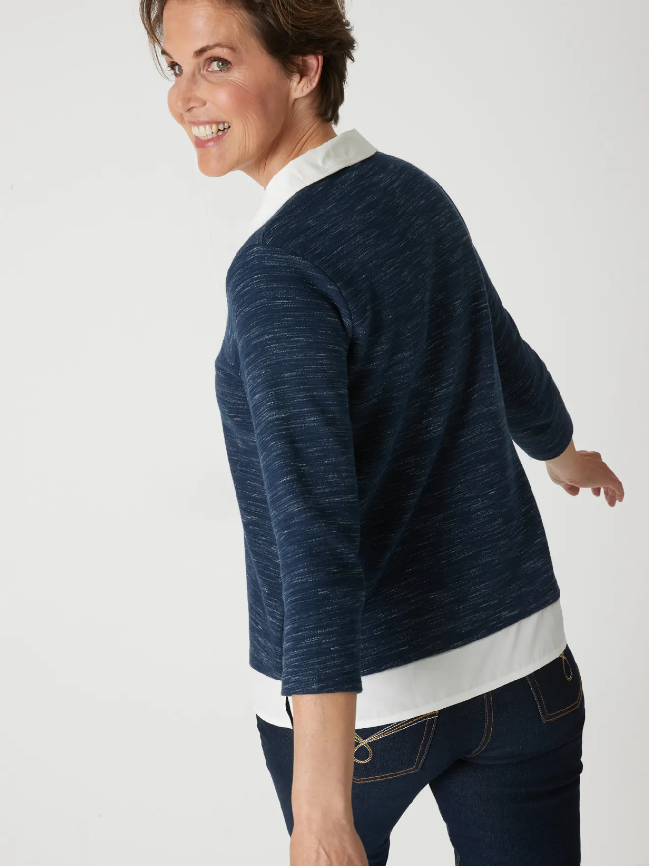 Clearance Tee-shirt effet 2 en 1 Femme T-Shirt