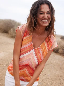 Best Tee-shirt effet dentelle Femme T-Shirt