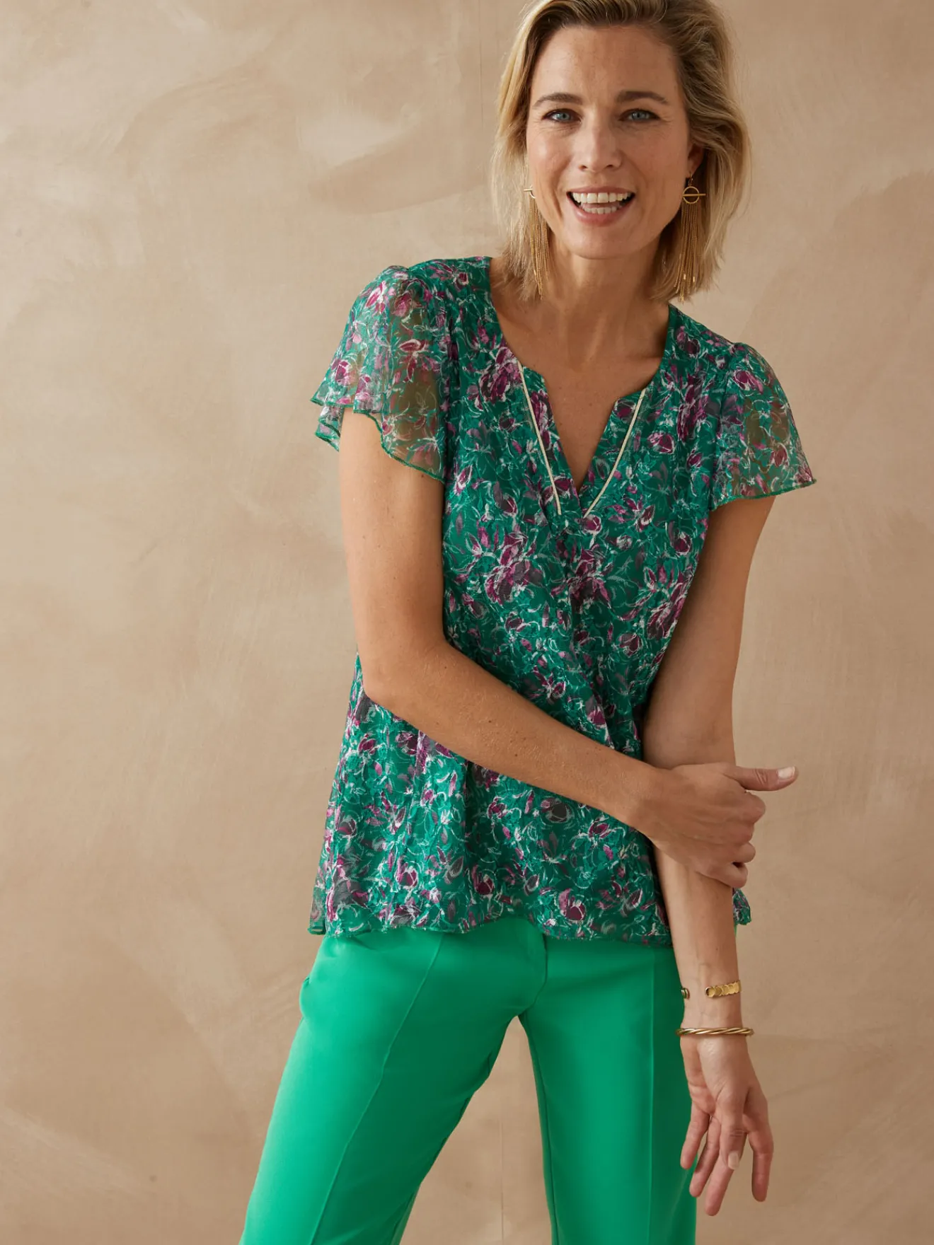 Clearance Tee-shirt en maille dentelle Femme T-Shirt