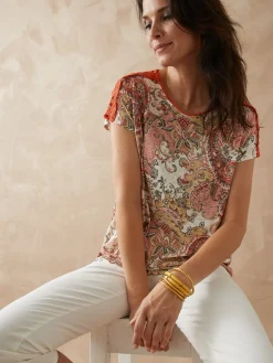 Sale Tee-shirt en maille dévorée Femme T-Shirt