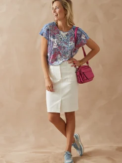 Discount Tee-shirt en maille dévorée Femme T-Shirt