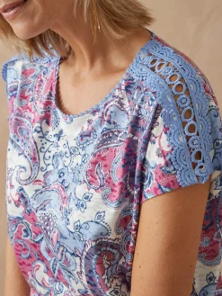 Discount Tee-shirt en maille dévorée Femme T-Shirt