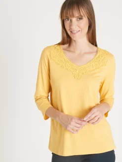 Clearance Tee-shirt en maille flammée Femme T-Shirt