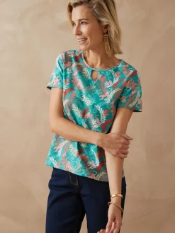 New Tee-shirt encolure fantaisie Femme T-Shirt