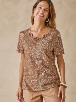 Discount Tee-shirt encolure fantaisie Femme T-Shirt