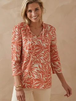 Tee-shirt maille gaufrée col volanté Femme T-Shirt