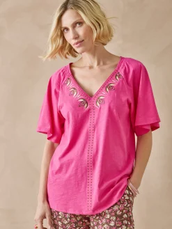 Tee-shirt manches courtes papillon Femme T-Shirt