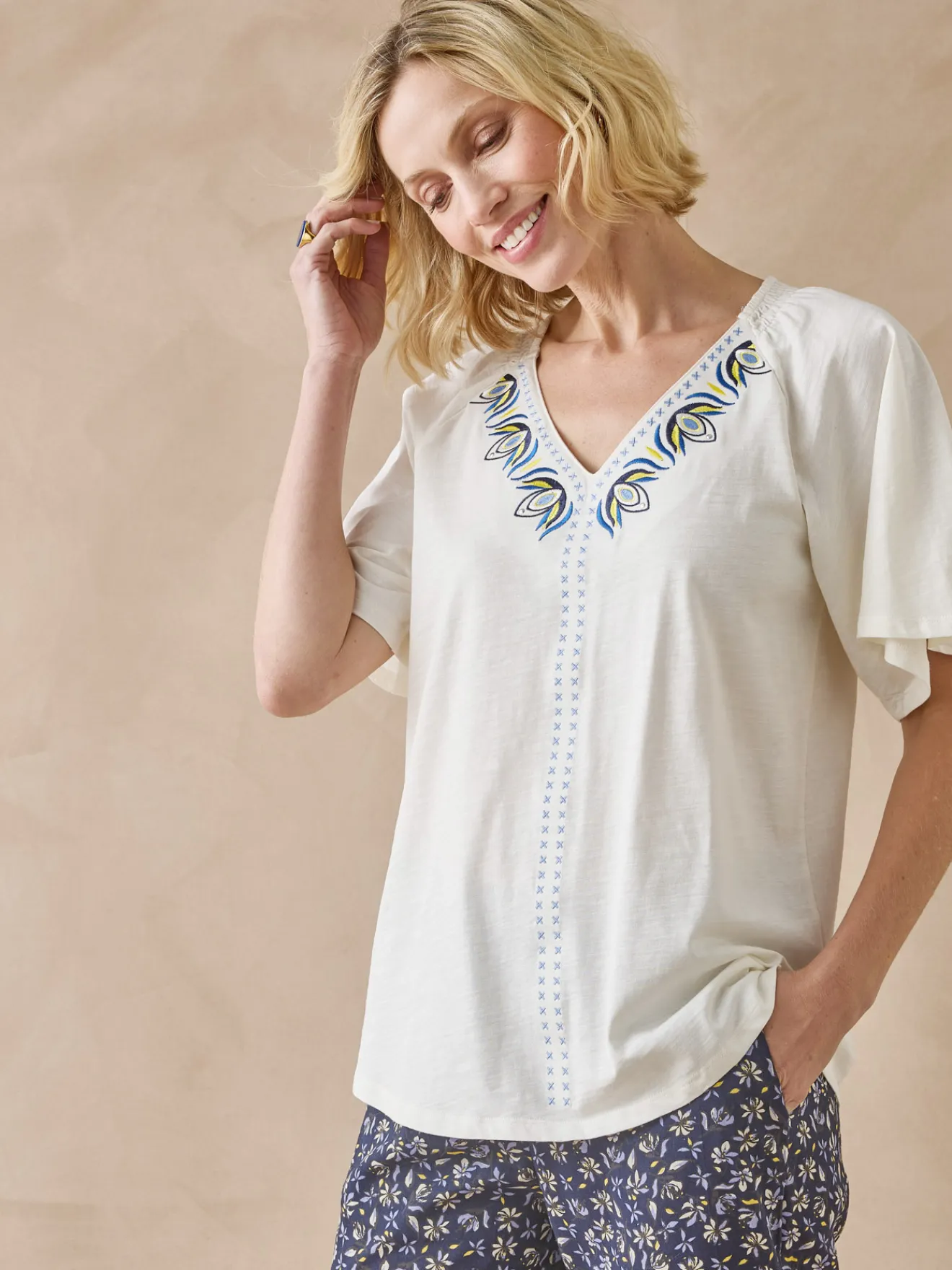 Clearance Tee-shirt manches courtes papillon Femme T-Shirt