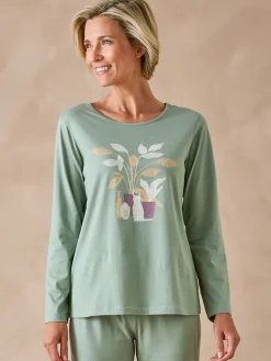 Clearance Tee-shirt manches longues maille coton Pyjama