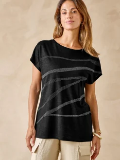 Outlet Tee-shirt manches T détails strass Femme T-Shirt
