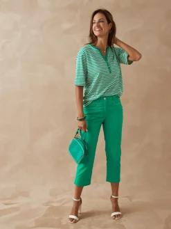 Best Tee-shirt marinière avec lin Femme T-Shirt