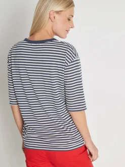 Sale Tee-shirt marinière avec lin Femme T-Shirt