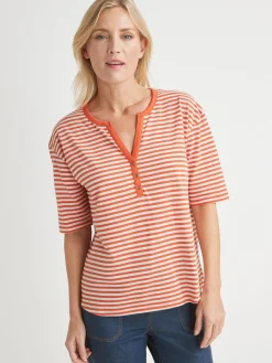 Clearance Tee-shirt marinière avec lin Femme T-Shirt