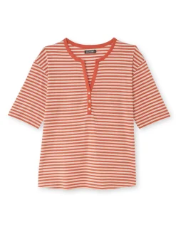Clearance Tee-shirt marinière avec lin Femme T-Shirt