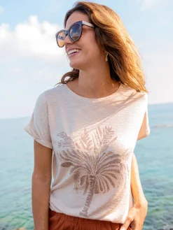 Sale Tee-shirt motif palmier Femme T-Shirt