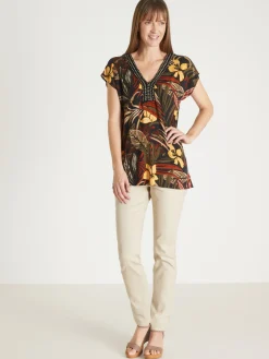 Online Tee-shirt perles fantaisie maille fluide Femme T-Shirt