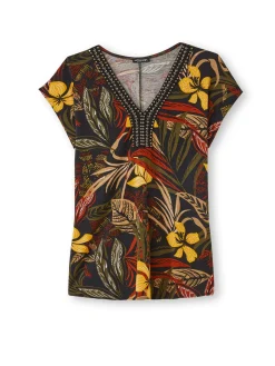 Online Tee-shirt perles fantaisie maille fluide Femme T-Shirt