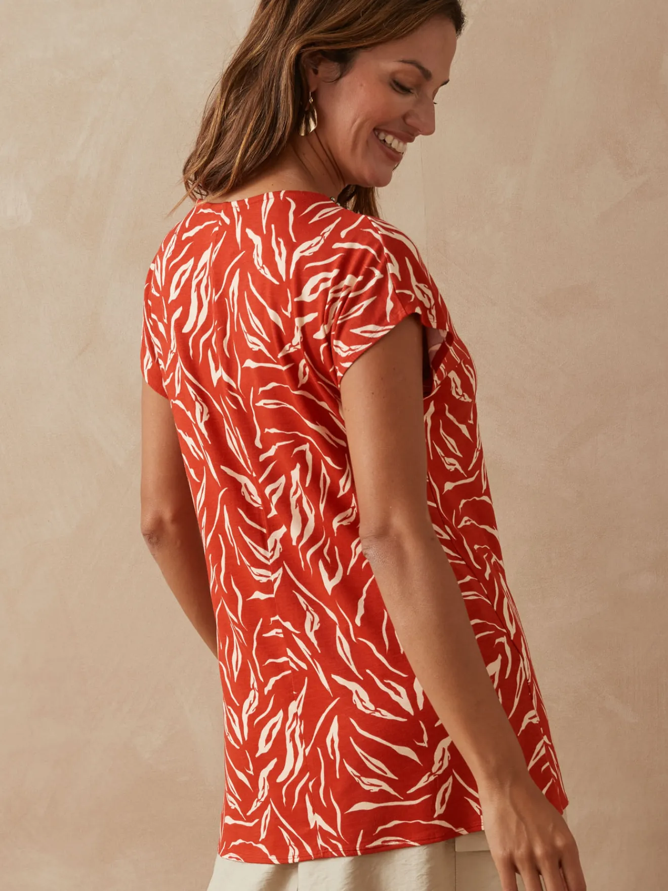 Clearance Tee-shirt perles fantaisie maille fluide Femme T-Shirt