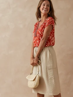 Clearance Tee-shirt perles fantaisie maille fluide Femme T-Shirt