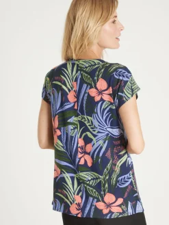 Online Tee-shirt perles fantaisie maille fluide Femme T-Shirt