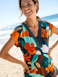 Outlet Tee-shirt perles fantaisie maille fluide Femme T-Shirt