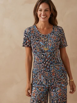 New Tee-shirt plissé permanent Femme T-Shirt