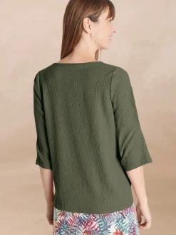 Tee-shirt V galon fantaisie Femme T-Shirt