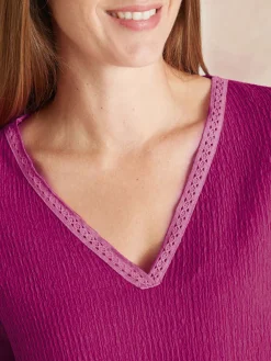 Hot Tee-shirt V galon fantaisie Femme T-Shirt