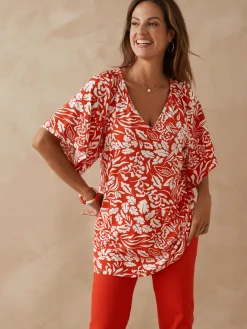 Outlet Tee-shirt V smocks au dos Femme T-Shirt