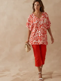 Outlet Tee-shirt V smocks au dos Femme T-Shirt