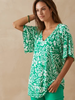 Online Tee-shirt V smocks au dos Femme T-Shirt