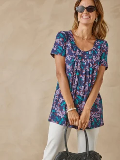 Clearance Tunique en maille avec plis d'aisance Femme Tunique|T-Shirt