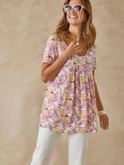 New Tunique en maille avec plis d'aisance Femme Tunique|T-Shirt