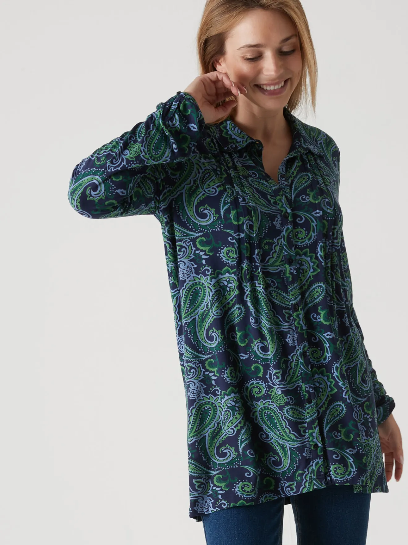 Outlet Tunique fluide en jersey Femme Tunique|Chemisier, Blouse