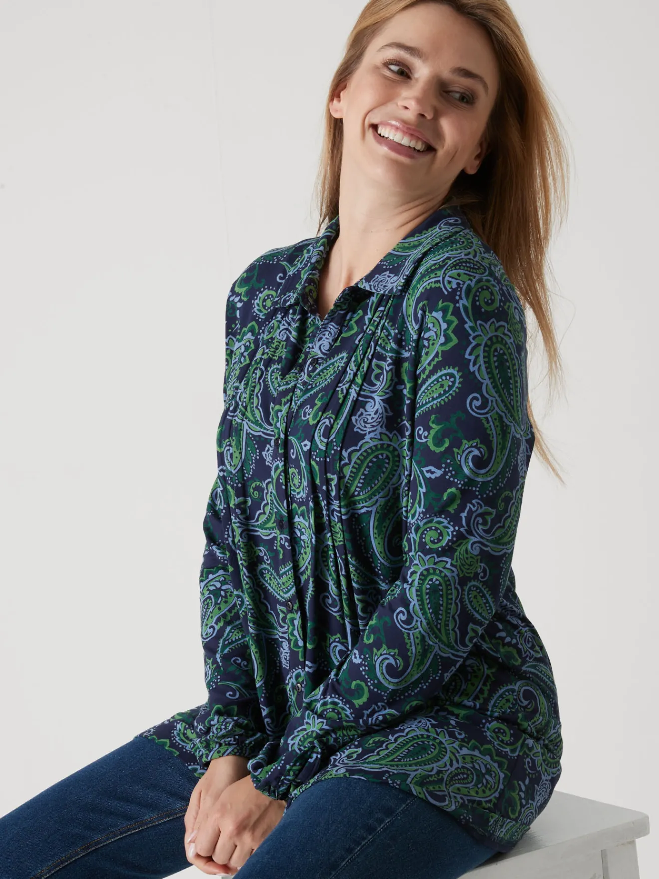 Outlet Tunique fluide en jersey Femme Tunique|Chemisier, Blouse