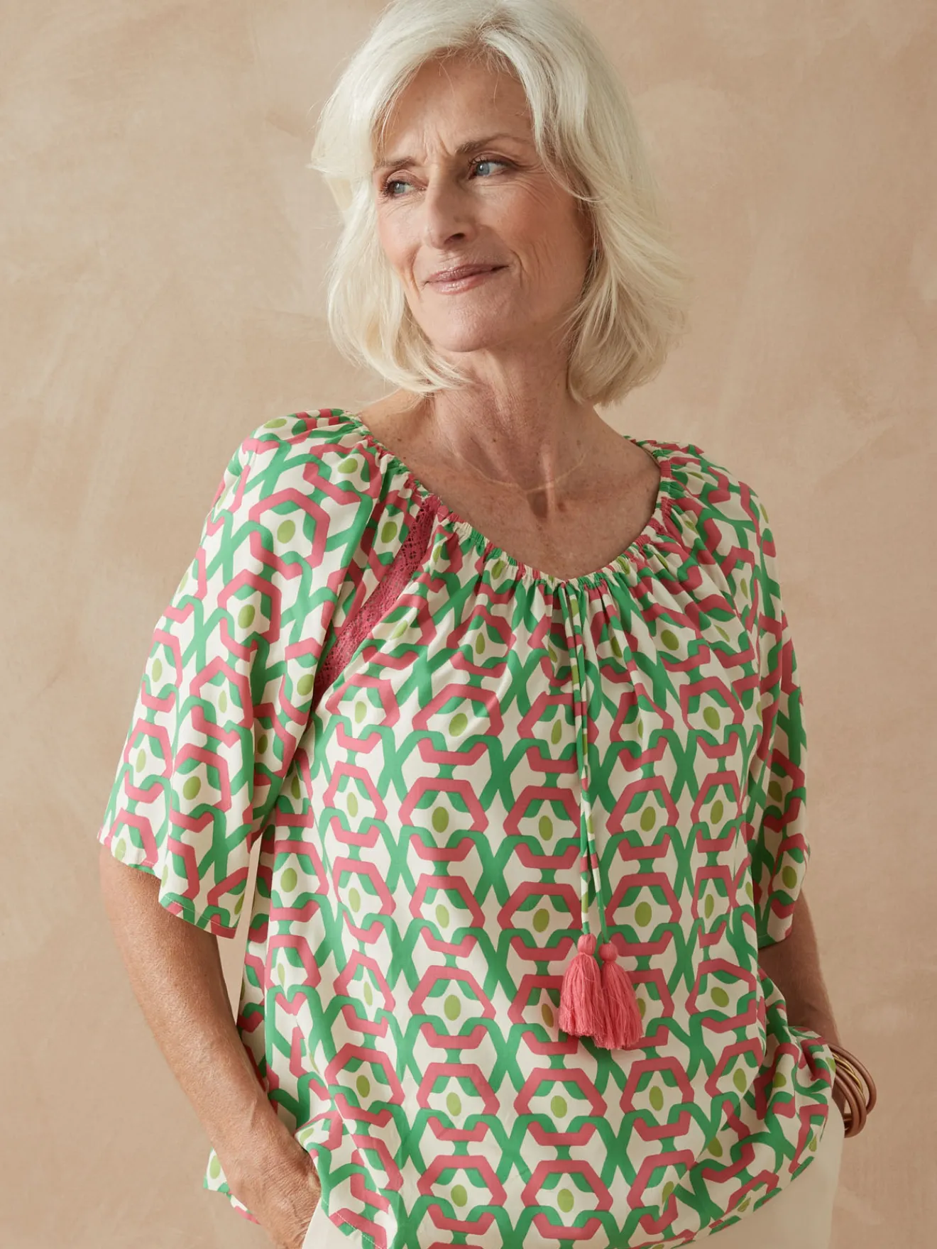 Discount Tunique fluide manches au coude Femme Chemisier, Blouse