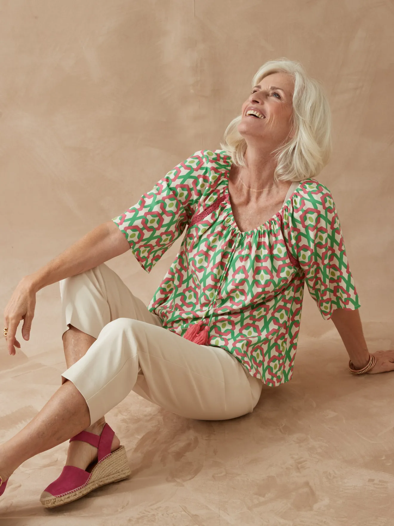 Discount Tunique fluide manches au coude Femme Chemisier, Blouse