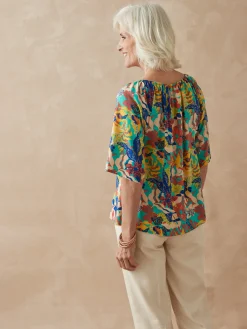 Clearance Tunique fluide manches au coude Femme Chemisier, Blouse