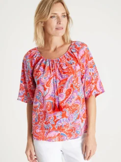 Sale Tunique fluide manches au coude Femme Chemisier, Blouse