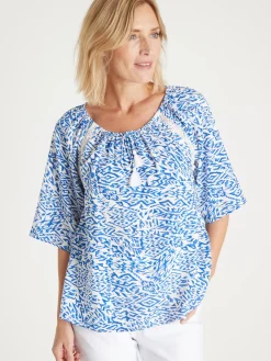 Clearance Tunique fluide manches au coude Femme Chemisier, Blouse