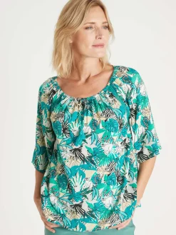 New Tunique fluide manches au coude Femme Chemisier, Blouse