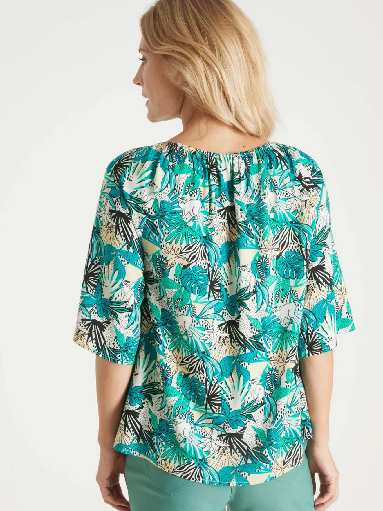 New Tunique fluide manches au coude Femme Chemisier, Blouse