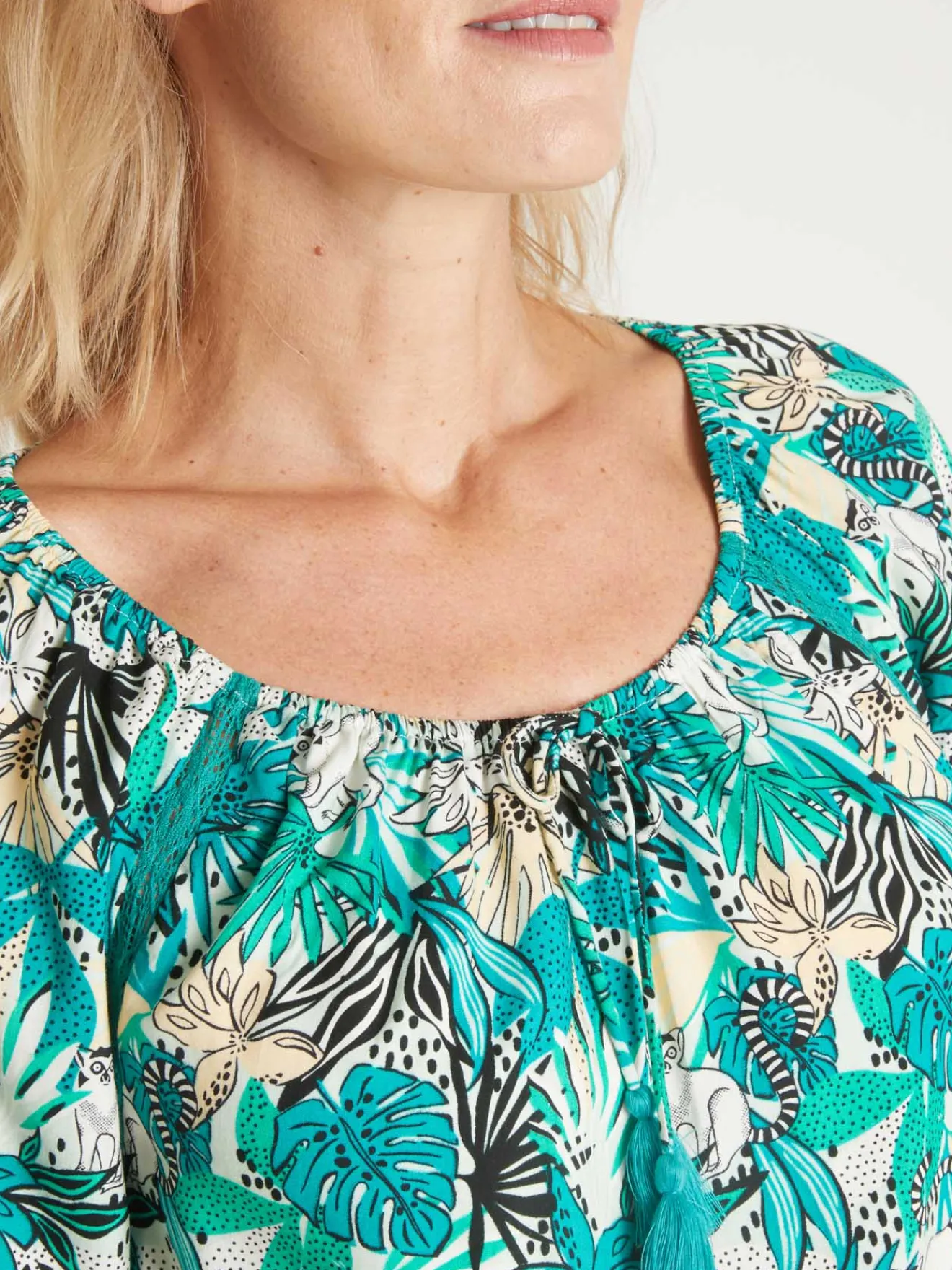 New Tunique fluide manches au coude Femme Chemisier, Blouse