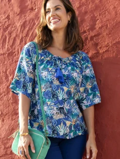 Sale Tunique fluide manches au coude Femme Chemisier, Blouse