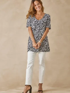 Best Tunique fluide manches courtes Femme T-Shirt|Tunique