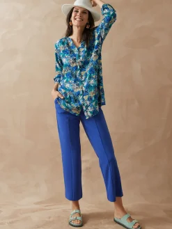 Sale Tunique longue entièrement boutonnée Femme Chemisier, Blouse|Tunique